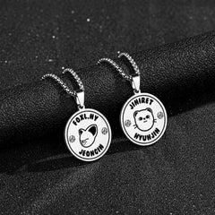 Double Sided Kpop Stainless Steel Engraved Necklace