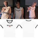 KAI Wait on Me Letter Short-sleeved T-shirt