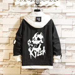 Unisex Jotaro Kira Killer Queen Fake Two Piece Denim Jacket