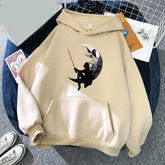 Unisex Moon Darth Vader Pattern Printed Hoodie
