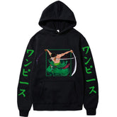 Men's Zoro Anime Print Pullover Hoodie