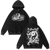 SKZ World Tour Run It Graphic Washed Hoodie Top