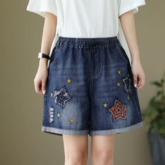 Women's Wide-leg Thin Denim Shorts