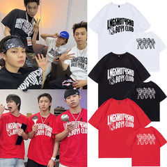 Lngshot4sho Boys Club Cotton Round Neck T-shirt