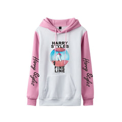 Women's Printed Color Block Loose Hoodie