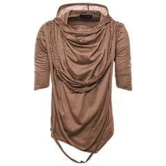 Trendy Men's Short-sleeved Hooded T-shirt