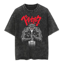 Vintage Anime Washed Loose Short Sleeve T-shirt