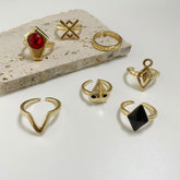 Trendy Game Seven-piece Set Rings