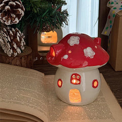 Cartoon Mushroom Candle Holder Ornament