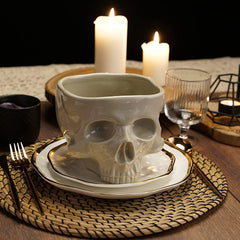 Porcelain Gothic Dining Skull Bowl