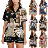 Casual Taylor Digital Print Silk Pajamas Suit
