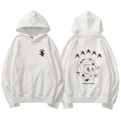 Trendy Kpop Letter Printed Loose Hoodie