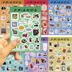8 Styles Friends Waterproof Decorative Stickers