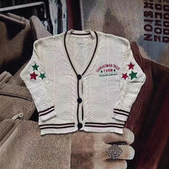 Casual Star Knitted Cardigan Sweater