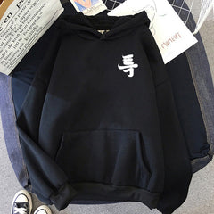 Unisex Kpop Pattern Print Relaxed Hoodie