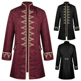 Men's Jacquard Embroidered Stand-up Collar Coat