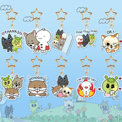 Kpop Cartoon Acrylic Double-sided Keychain Pendant