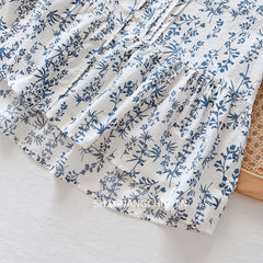 Floral Loose Lace-Up Women's Shirt