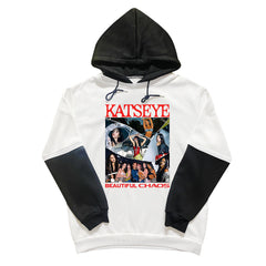 BEAUTIFUL CHAOS Black and White Sleeve Hoodie