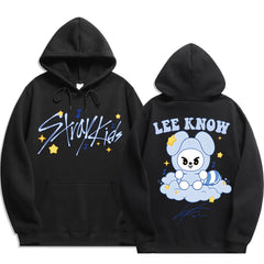 SKZ Doll Printed Black Hoodie