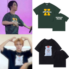 Unisex Letter Printed Round Neck Short-sleeved T-shirt