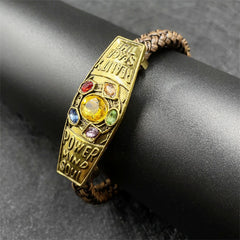 Infinity Stones Leather Rope Woven Bracelet