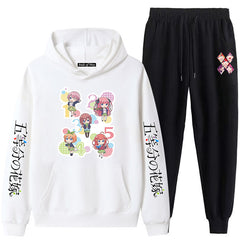 Casual Anime Graphic Print Hoodie Sweatpants Suit