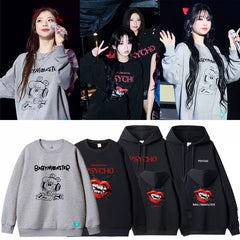 BM PSYCHO Printed Pullover Hoodie Top