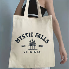 Mystic Falls Printed Canvas Tote Bag