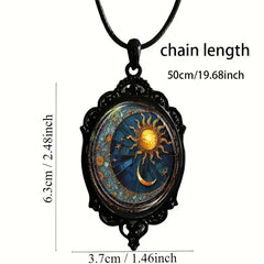 Gothic Retro Sun Moon Pattern Necklace
