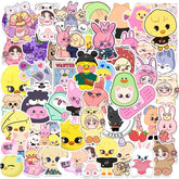 50 Kpop Cartoon PVC Stickers