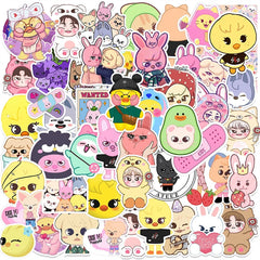 50 Kpop Cartoon PVC Stickers