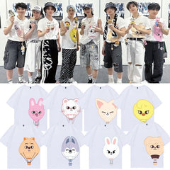 Kpop Wolf Chan Leebit Crew Neck Short-sleeved T-shirt