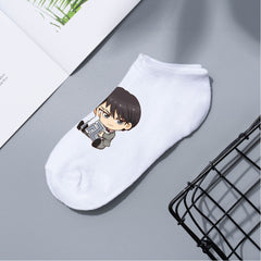 Casual Anime Candy Color Boat Socks