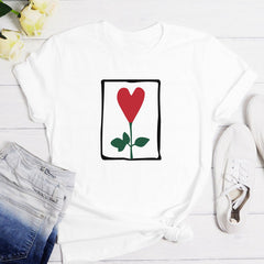 Women's Friends Rachel Green Heart Flower T-Shirt