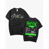 Unisex Kpop Graphic Printed Black Loose T-shirt