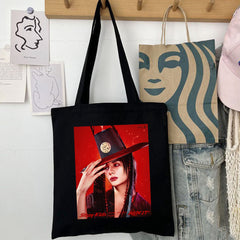 SKZ RUN IT Printed Canvas Large Capacity Tote Bag