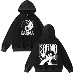 Unisex Skz Karma Logo Washed Hoodie Top