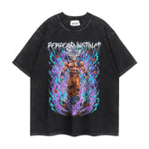 Trendy Anime Loose Washed Short-sleeved T-shirt