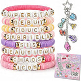 Y2K Katseye Beaded Bracelet Keychain Set