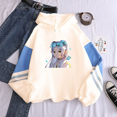 Versatile Women's Anime Printed Casual Hoodie