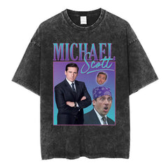 Unisex Michael Scott Vintage Washed Tee