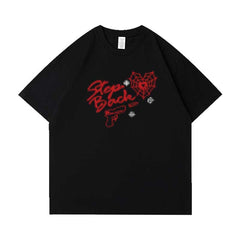 KPOP BlueMansion Printed Short-sleeved T-shirt