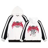 KPOP Evil Doll Print Color Block Hoodie