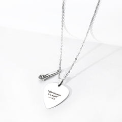 Taylor Guitar Microphone Stainless Steel Necklace