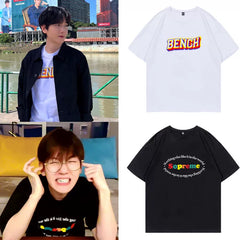 BAEKHYUN Round Neck Casual Letter T-shirt