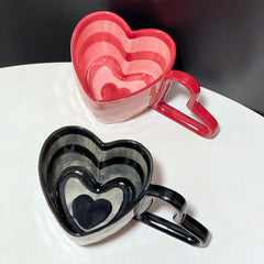 Heart-Shaped Ceramic Mugs