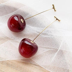 Red Cherry Drop Earrings