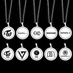 KPOP LOGO Round Pendant Necklace
