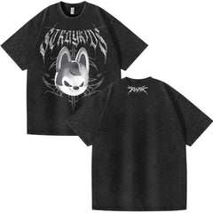 Unisex KPOP Printed Washed Short-sleeved T-shirt